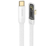 USAMS kampinis USB-C kabelis su „Lightning PD 20W“ greito įkrovimo „Iceflake“ serijos 1,2 m baltas SJ583USB02