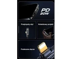 USAMS angled kabelis USB-C į Lightning PD 20W Fast Charging Iceflake Series 1.2m juodos spalvos SJ583USB01