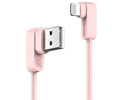 USAMS U-flow kampinis Lightning kabelis 1.2m 2A rožinis IPUSBCY03 (US-SJ165)