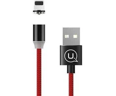 USAMS U-Sure magnetinis Lightning kabelis 1m 2.1A pintas raudonas SJ292USB02 (US-SJ292)