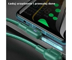USAMS U57 Angled Kabelis MicroUSB 1.2m 2A žalios spalvos SJ458USB02 (US-SJ458)