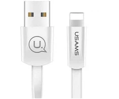USAMS U2 Flat kabelis Lightning 1.2m baltas SJ199IP02 iPhone 5/6/7/8/X (US-SJ199)
