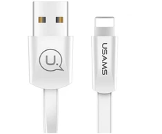 USAMS U2 Flat kabelis Lightning 1.2m baltas SJ199IP02 iPhone 5/6/7/8/X (US-SJ199)