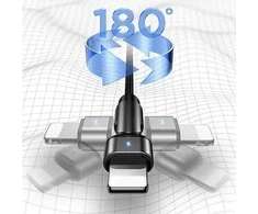 USAMS Braided Rotating Kabelis U60 2A Lightning žalias 1m SJ476USB02 (US-SJ476)