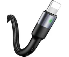USAMS Braided U26 Lightning Kabelis 1m (1pc for set) 2A Fast Charging juodos spalvos SJ311IP01 (US-SJ311)