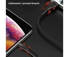 USAMS Kabelis pintas U33 lightning 1,2m2A Fast Charging rožinės spalvos SJ360USB03 (US-SJ360)