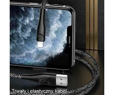 USAMS pintas kabelis U41 Lightning 3m 2A raudonas SJ397USB02 (US-SJ397) greito įkrovimo