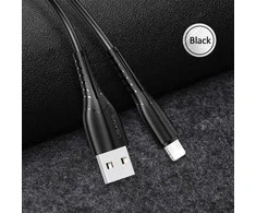 USAMS U35 Lightning Kabelis 2A Fast Charge 1m juodos spalvos SJ364USB01 (US-SJ364)