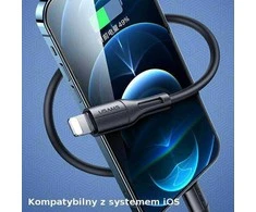 USAMS U68 Lightning 2A Fast Charge 1m juodos spalvos SJ500USB01 (US-SJ500)