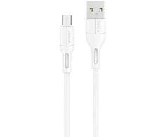USAMS U68 microUSB 2A greito įkrovimo 1m baltos spalvos SJ502USB02 (US-SJ502)