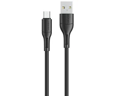 USAMS U68 microUSB 2A Fast Charge 1m juodos spalvos SJ502USB01 (US-SJ502)