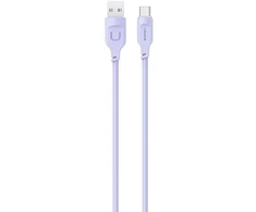 USAMS kabelis USB-C 6A 1.2m Port Ekranas Fast Charging Lithe Series violetinės spalvos SJ568USB03 (US-SJ568)