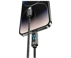 USAMS Kabelis USB-C į Lightning 30W 1,2m cinko lydinio greito įkrovimo duomenų kabelis Meteor Series SJ743USB01 (US-SJ743)