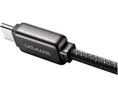 USAMS USB-C į USB-C kabelis 100W 1.2m cinko lydinio greito įkrovimo duomenų kabelis Meteor serijos SJ744USB0