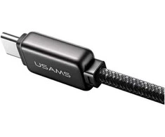 USAMS USB-C į USB-C kabelis 100W 1.2m cinko lydinio greito įkrovimo duomenų kabelis Meteor serijos SJ744USB0