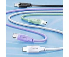 USAMS kabelis USB-C 6A 1.2m Port Ekranas Fast Charging Lithe Series violetinės spalvos SJ568USB03 (US-SJ568)