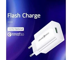 USAMS laidinis įkroviklis 1xUSB T22 18W 3A QC3.0 + USB-C cable 1m baltos spalvos (T48) T48OCLN01