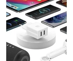 USAMS Laidinis įkroviklis 2xUSB-A + kabelis USB-C/ USB-A Fast Charging baltos spalvos series HC HCXLTZ03