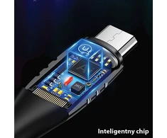 USAMS pintas U-Tone microUSB kabelis 1.2m, su išjungimo funkcija, 2A, greito įkrovimo, juodos spalvos SJ346USB01 (US-SJ346)