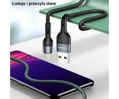 USAMS Braided U55 2A microUSB Kabelis žalios spalvos 1m SJ450USB02 (US-SJ450)