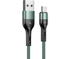 USAMS Braided U55 2A microUSB Kabelis žalios spalvos 1m SJ450USB02 (US-SJ450)