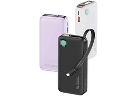 USAMS nešiojama baterija su ištraukiamu laidu, ištraukiamas „Lightning“ 10000 mAh PD 20W greito įkrovimo XY serijos p
