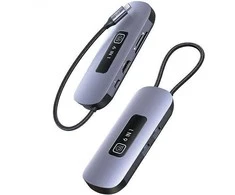 USAMS šakotuvas HUB 6in1 2xUSB 3.0/TF/SD/ USB-C/HDMI PD100W pilkos spalvos SJ642HUB01 (US-SJ642)