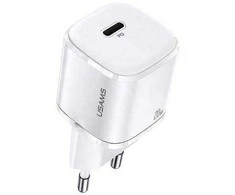 USAMS Laidinis įkroviklis 1xUSB-C T36 mini 20W (only head) PD3.0 Fast Charging baltos spalvos CC124TC02 (US-CC124)