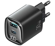 USAMS Laidinis įkroviklis CC229 30W GaNUSB-C/USB-A Fast Charging XC Series juodos spalvos CC229TC01