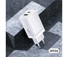 USAMS Tinklo įkroviklis T41 USB-C+USB GaN 47W PD+QC (only head) Fast Charging baltos spalvos CC137TC02 (US-CC137)