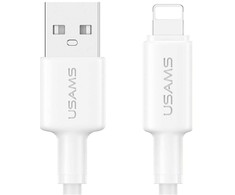 USAMS U90 kabelis 2.4A USB-A į Lightning baltos spalvos