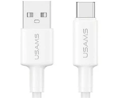 USAMS U90 kabelis 3A USB-A į USB-C baltos spalvos