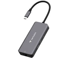 USB Hub Verbatim USB-C/HDMI/3xUSB-A 3.2/RJ45 aliuminio korpusas 32157