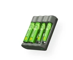 USB kroviklis GP RECHARGE+2xAA+2xAAA įkr. elementai