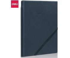 Užrašų knygutė DELI, A5, PU, linija, mėlynos spalvos