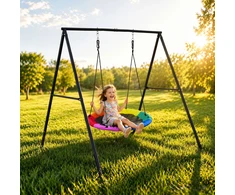 Vaikiškos sodo sūpynės „lizdas“ 100 cm plieno rėmas, ECOTOYS