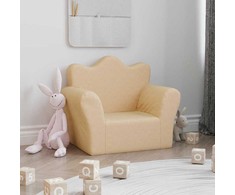 Sofa vaikiškos sofos kremas, minkštas pliušas