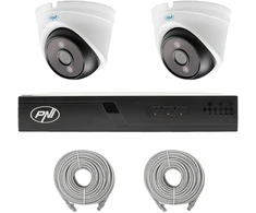 Vaizdo stebėjimo rinkinys NVR POE PNI House IP710J, 2 kameros PNI IP808J, 8MP ir pridedami laidai
