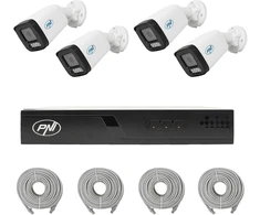 Vaizdo stebėjimo rinkinys NVR POE PNI House IP710J, 4 kameros PNI IP515J, 5MP ir pridedami kabeliai