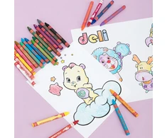 Vaškinės kreidelė DELI Colorun 24 spalvų