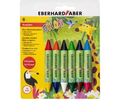 Vaškinės kreidelės EberhardFaber, Colori Duo, 6 spalvų