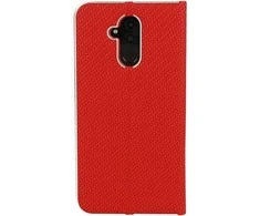 Vennus Book CARBON dėklas su rėmeliu skirtas Apple iPhone 12 Pro Max raudonos spalvos