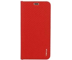 Vennus Book CARBON dėklas su rėmeliu skirtas Apple iPhone 12 Pro Max raudonos spalvos
