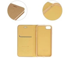 Vennus Book dėklas su rėmeliu skirtas Apple iPhone 14 Pro aukso spalvos