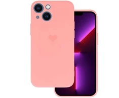 Vennus silikoninis Heart dėklas skirtas Apple iPhone 14 Plus design 1 rožinės spalvos