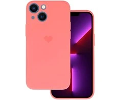 Vennus silikoninis Heart dėklas skirtas Apple iPhone 14 Plus design 1 koralų spalvos