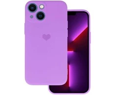 Vennus silikoninis Heart dėklas skirtas Apple iPhone 14 Plus design 1 violetinės spalvos