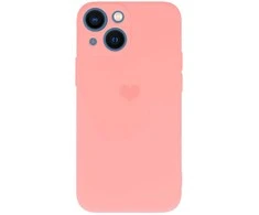 Vennus silikoninis Heart dėklas skirtas Apple iPhone 14 Plus design 1 rožinės spalvos