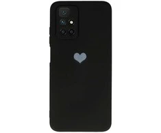 Vennus silikoninis Heart dėklas skirtas Xiaomi Redmi 10 design 1 juodos spalvos