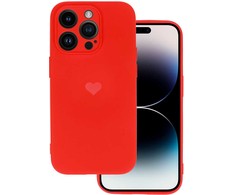 Vennus Silicone Heart Dėklas skirtas Apple iPhone 13 Pro design 1 red